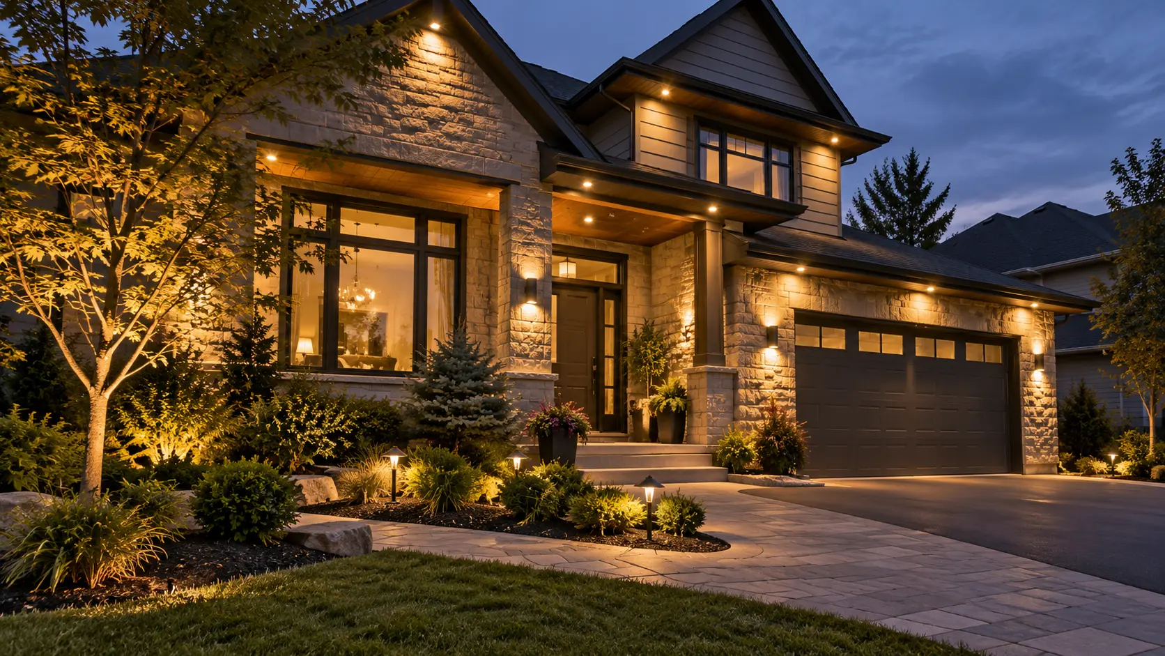 Professional lighting installation in Stoney Creek property